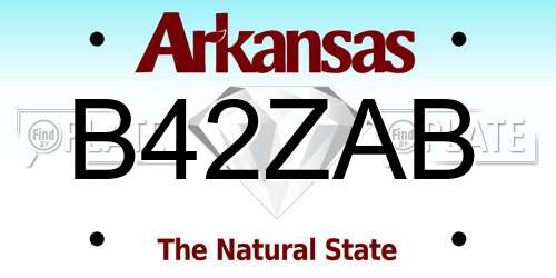 B42ZAB Arkansas License Plate