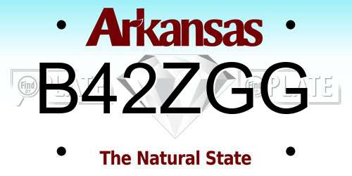 B42ZGG Arkansas License Plate