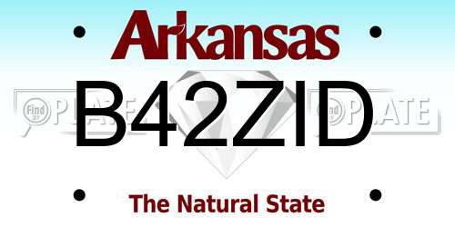 B42ZID Arkansas License Plate