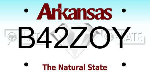 B42ZOY Arkansas License Plate