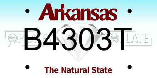 B4303T Arkansas License Plate