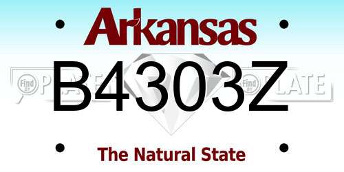 B4303Z Arkansas License Plate