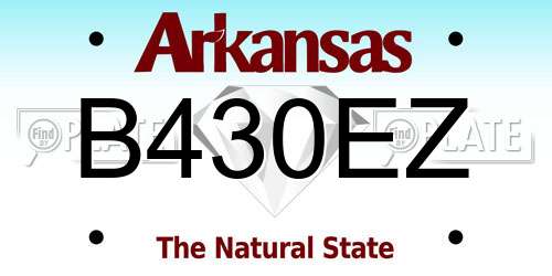 B430EZ Arkansas License Plate