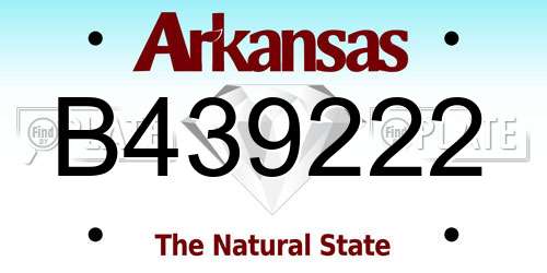B439222 Arkansas License Plate