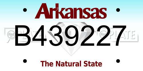 B439227 Arkansas License Plate