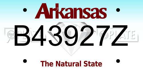 B43927Z Arkansas License Plate