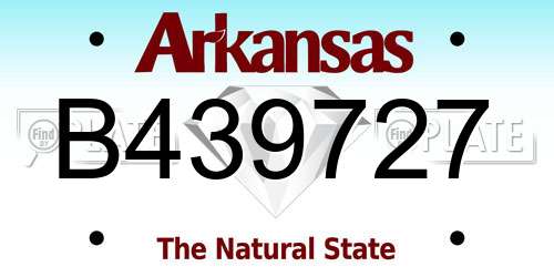 B439727 Arkansas License Plate