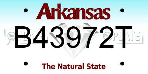 B43972T Arkansas License Plate