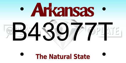 B43977T Arkansas License Plate