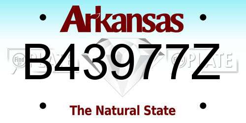B43977Z Arkansas License Plate