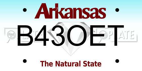B43OET Arkansas License Plate
