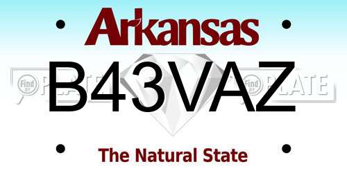 B43VAZ Arkansas License Plate