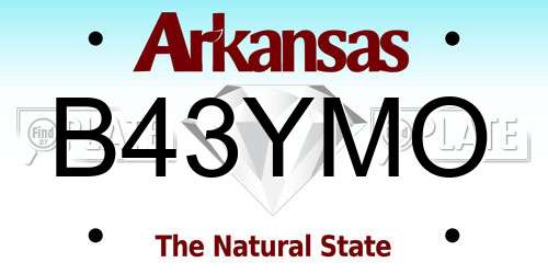B43YMO Arkansas License Plate