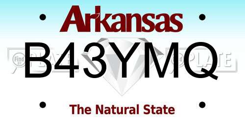 B43YMQ Arkansas License Plate