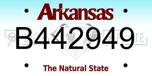 B442949 Arkansas License Plate