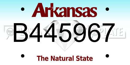B445967 Arkansas License Plate