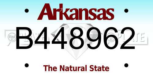 B448962 Arkansas License Plate