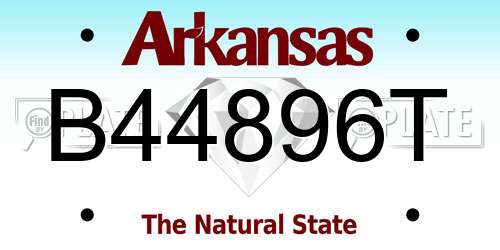 B44896T Arkansas License Plate
