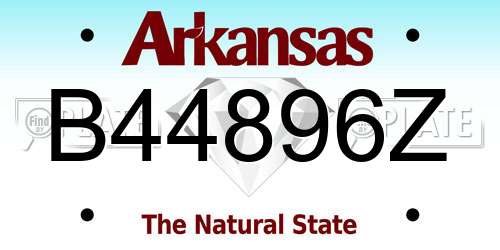 B44896Z Arkansas License Plate
