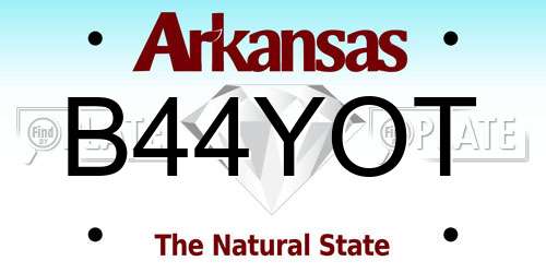 B44YOT Arkansas License Plate