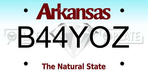 B44YOZ Arkansas License Plate