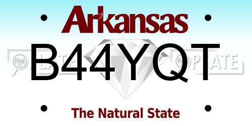 B44YQT Arkansas License Plate