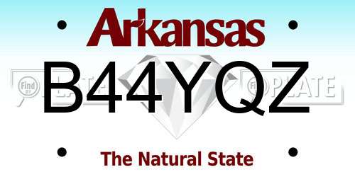 B44YQZ Arkansas License Plate