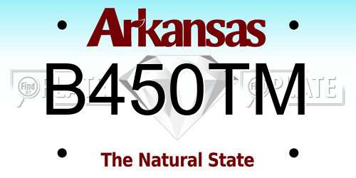B450TM Arkansas License Plate
