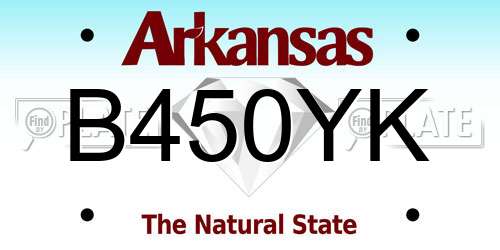 B450YK Arkansas License Plate
