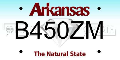 B450ZM Arkansas License Plate