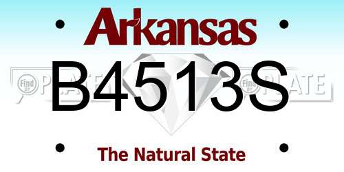 B4513S Arkansas License Plate