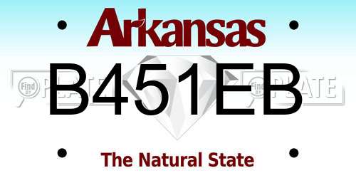 B451EB Arkansas License Plate