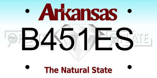 B451ES Arkansas License Plate