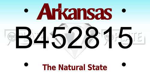 B452815 Arkansas License Plate