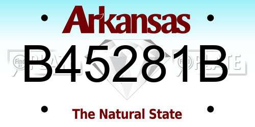 B45281B Arkansas License Plate