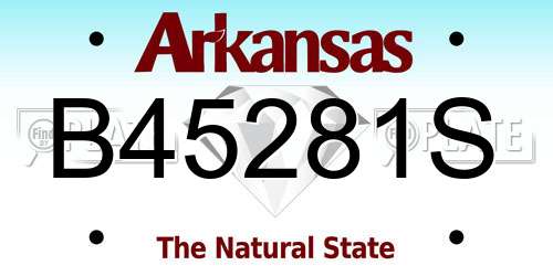 B45281S Arkansas License Plate