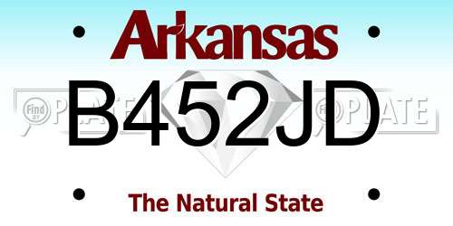 B452JD Arkansas License Plate