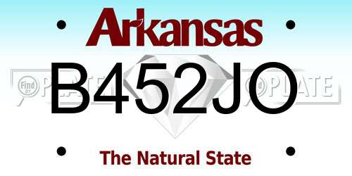 B452JO Arkansas License Plate