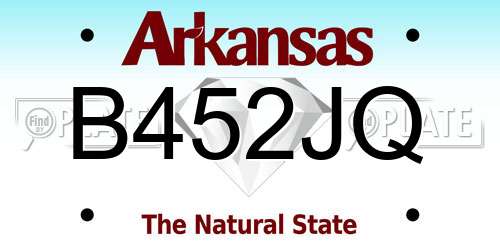 B452JQ Arkansas License Plate