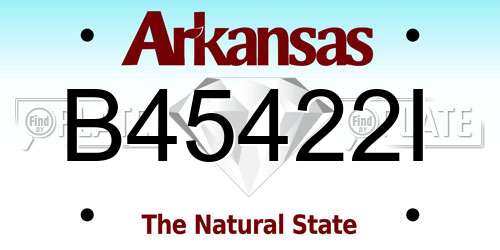 B45422I Arkansas License Plate