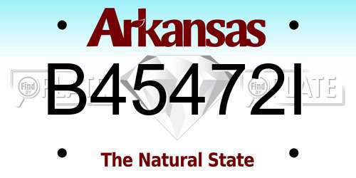 B45472I Arkansas License Plate