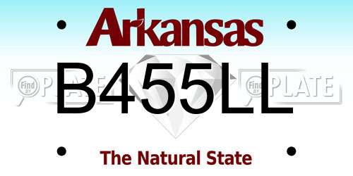 B455LL Arkansas License Plate