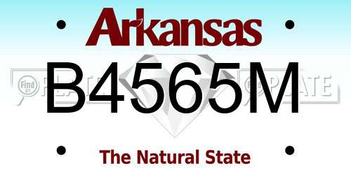B4565M Arkansas License Plate