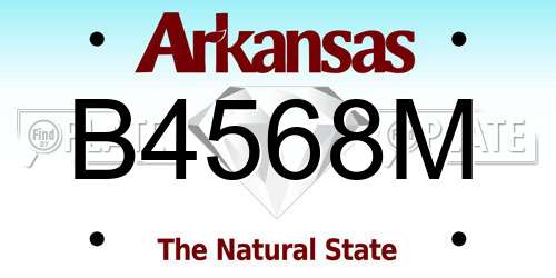 B4568M Arkansas License Plate