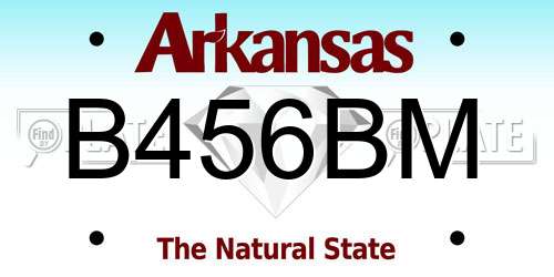 B456BM Arkansas License Plate