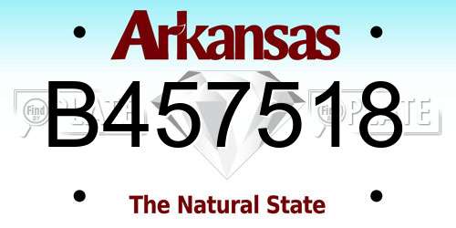 B457518 Arkansas License Plate