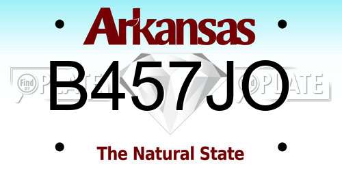 B457JO Arkansas License Plate