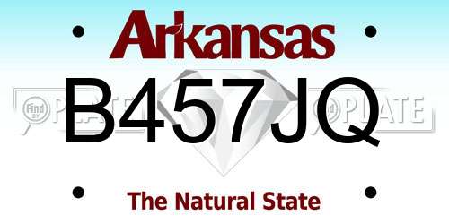 B457JQ Arkansas License Plate