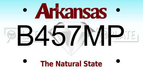 B457MP Arkansas License Plate