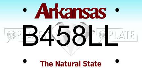 B458LL Arkansas License Plate